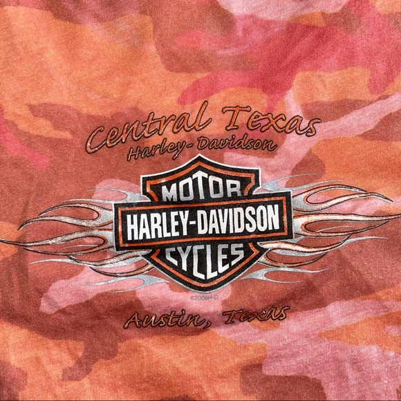 Harley Davidson Orange Camouflage Tshirt - Picture 6 of 8